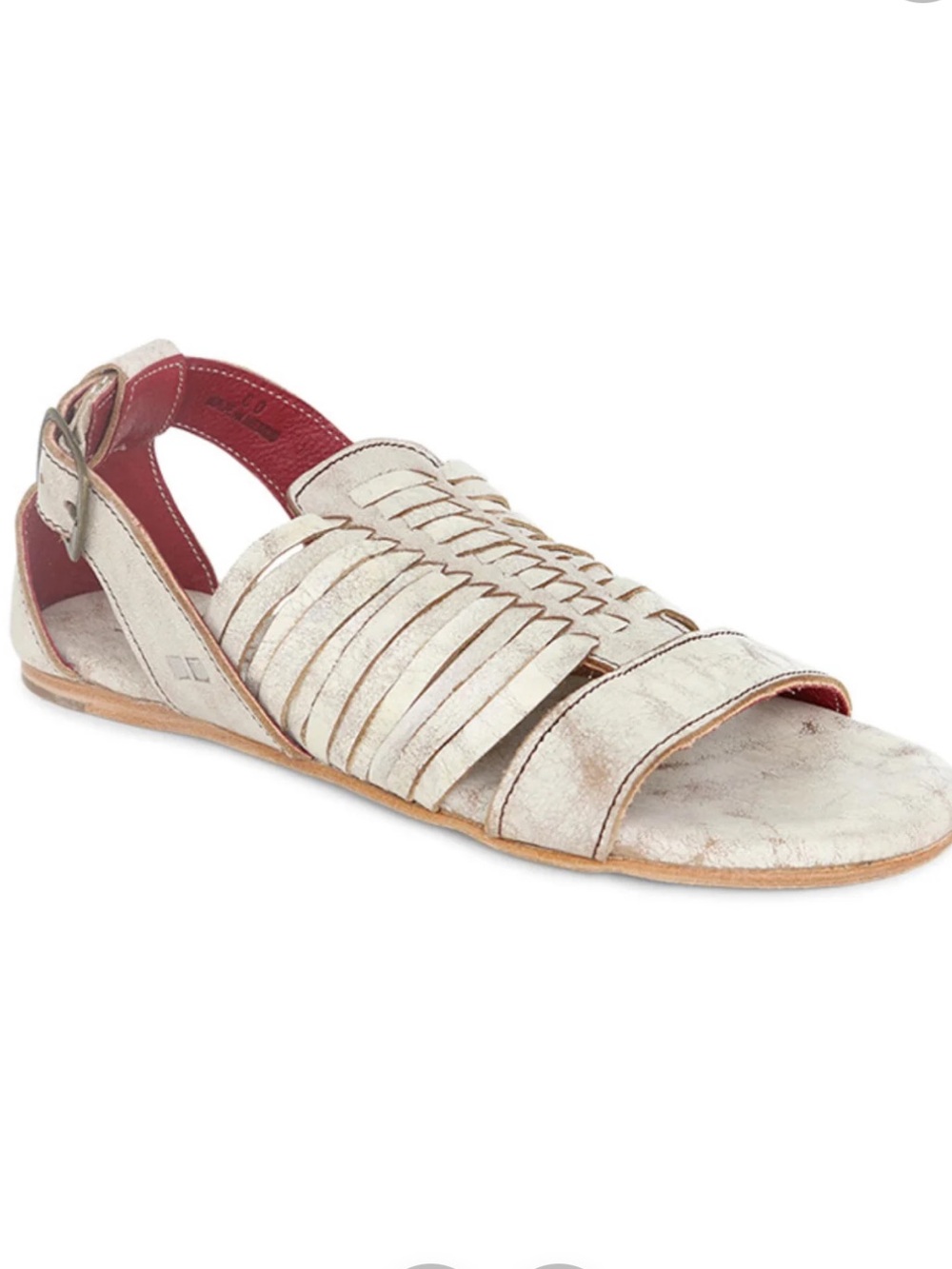 Bed Stu Ingritt leather sandals in a white, distressed finish Size 10
